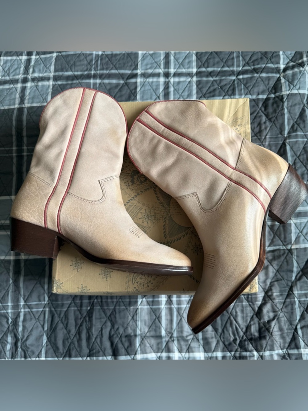 Free People Borderline Western Leather Boots Pink/Rose NIB 8.5 (38.5) ret $178 - Picture 6 of 10